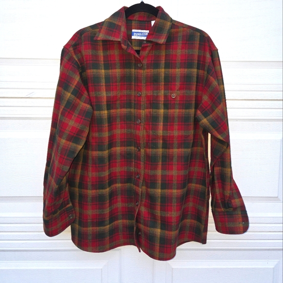 Pendleton Wool Shirt in Red and Green Plaid - Picture 1 of 5